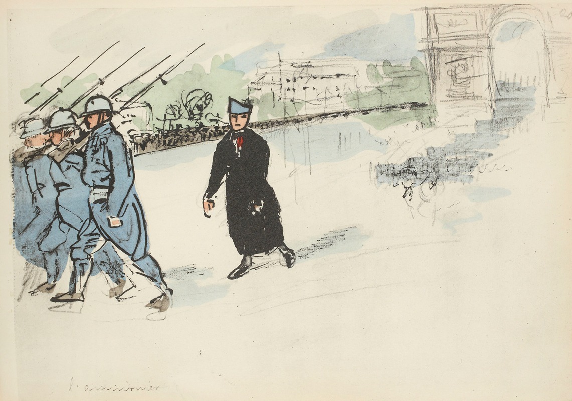 Paul Goute - Défilé du 14 juillet 1919 L’aumônier