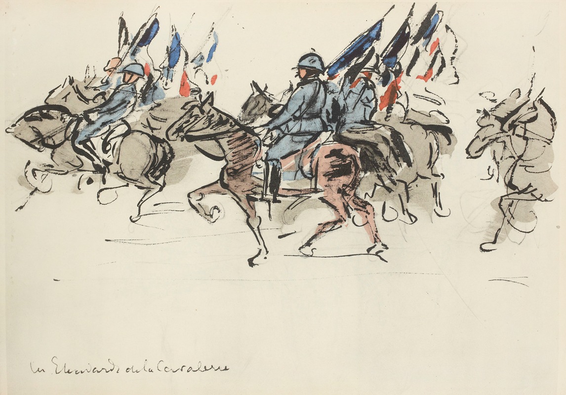 Paul Goute - Défilé du 14 juillet 1919 Les étendards de la cavalerie