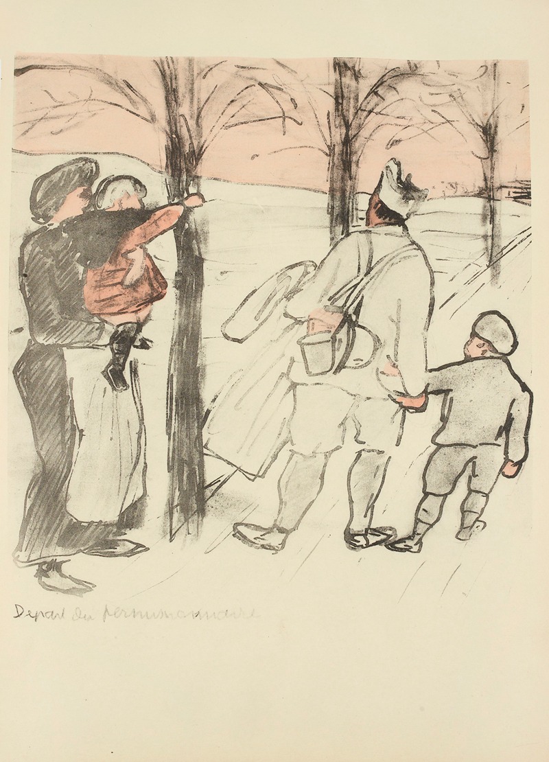 Paul Goute - Départ du permissionnaire, 1918