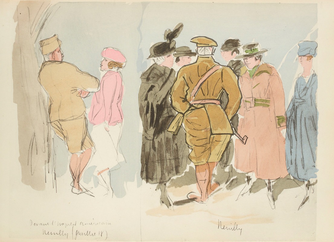 Paul Goute - Devant l’hôpital américain, Neuilly, juillet 1918
