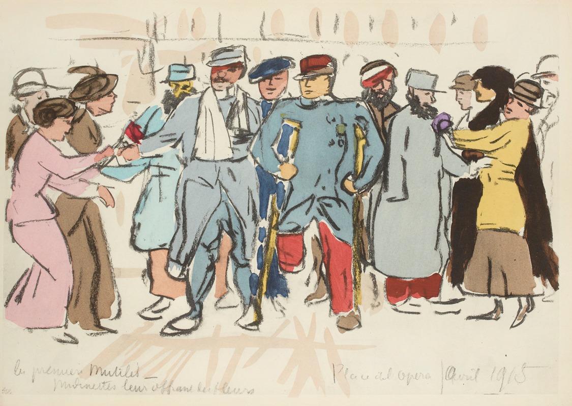 Paul Goute - Les premiers mutilés, place de l’Opéra, avril 1915