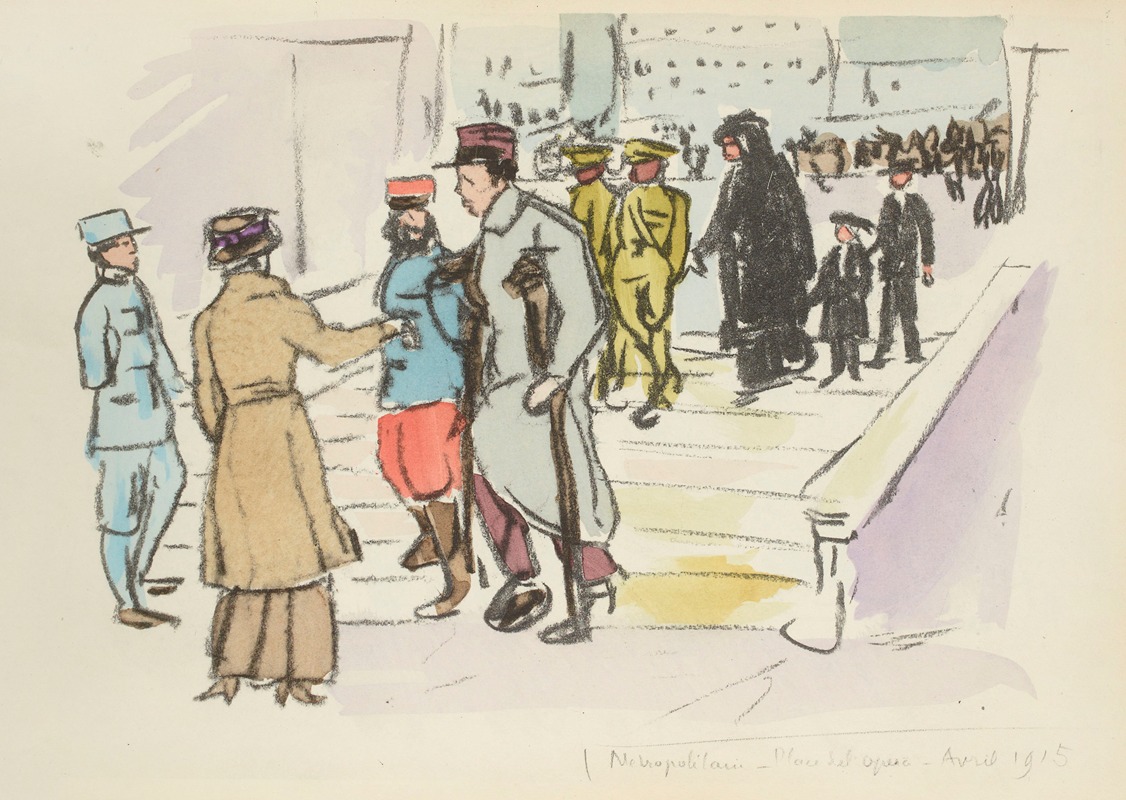 Paul Goute - Métropolitain, Place de l’Opéra, avril 1915