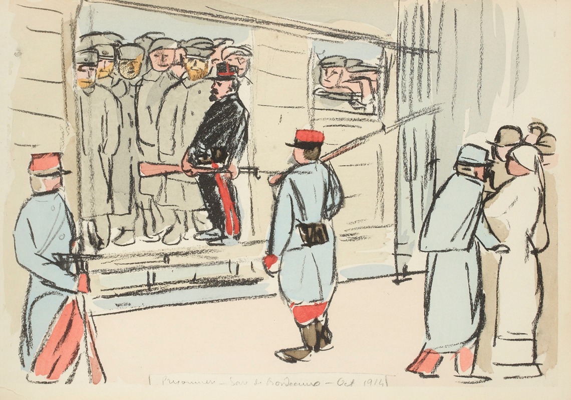 Paul Goute - Prisonniers, gare de Bordeaux, octobre 1914