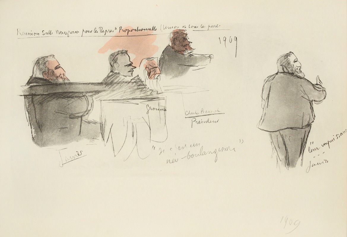 Paul Goute - Réunion salle Wagram pour la représentation proportionnelle (1909)