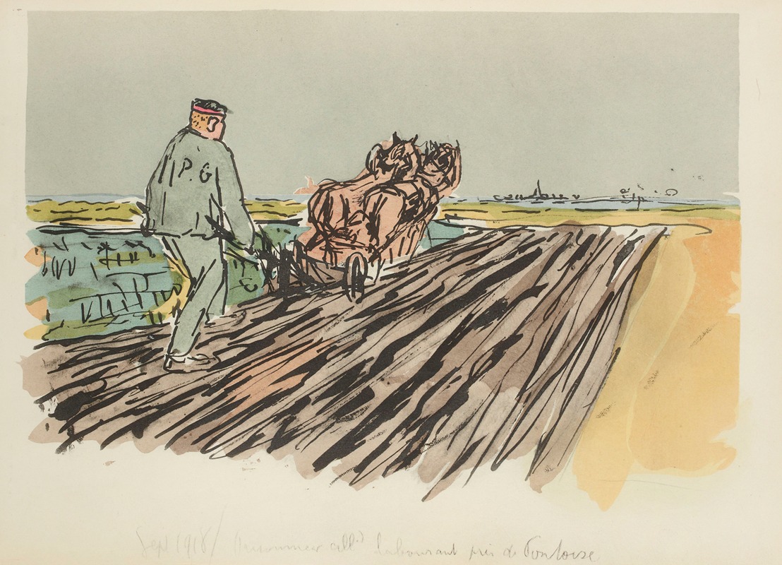 Paul Goute - Septembre 1918, Prisonnier allemand labourant près de Pontoise