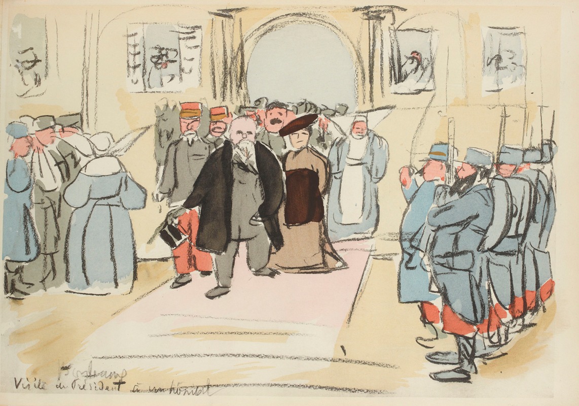 Paul Goute - Visite du président à un hôpital