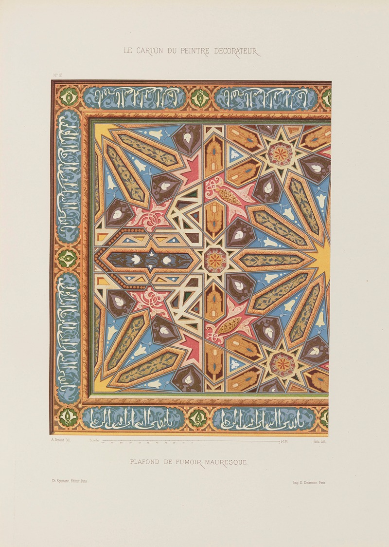 A. Desaint - Plafond de fumoir mauresque