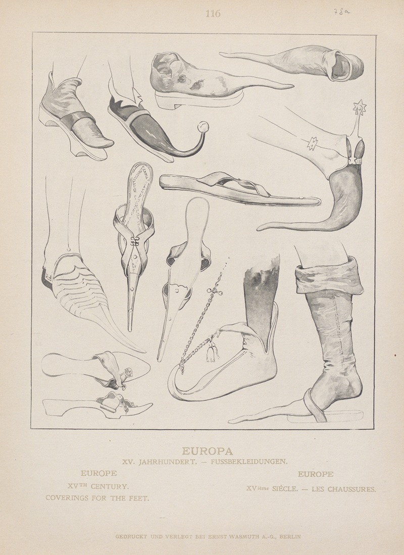 Adolf Rosenberg - Europe; XVth century; Coverings for the feet