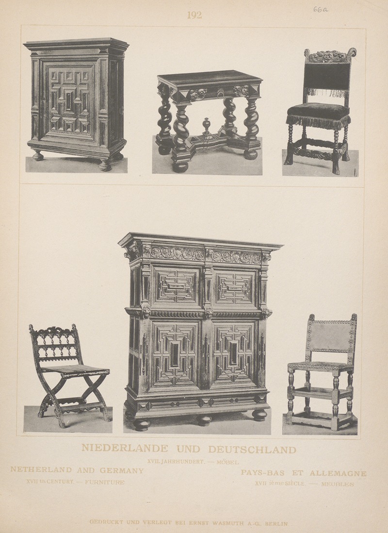 Adolf Rosenberg - Netherland and Germany; XVIIth century – Furniture