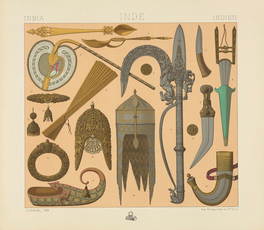 Auguste Racinet - Armes, bijoux et objets divers