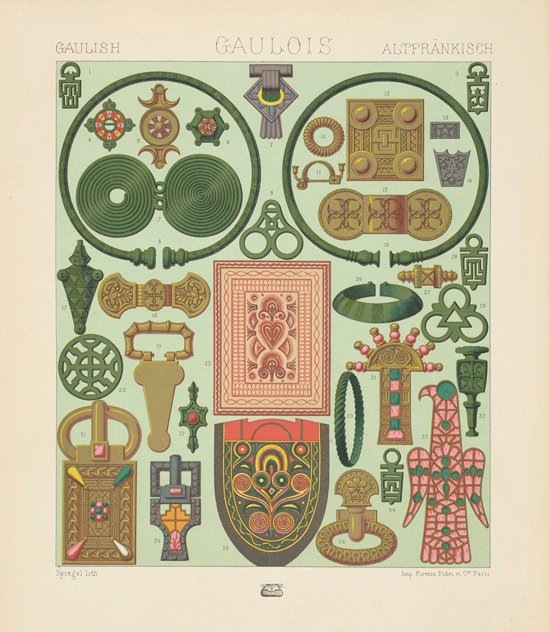Auguste Racinet - Bijouterie gauloise et merovingienne, broderies bretonnes