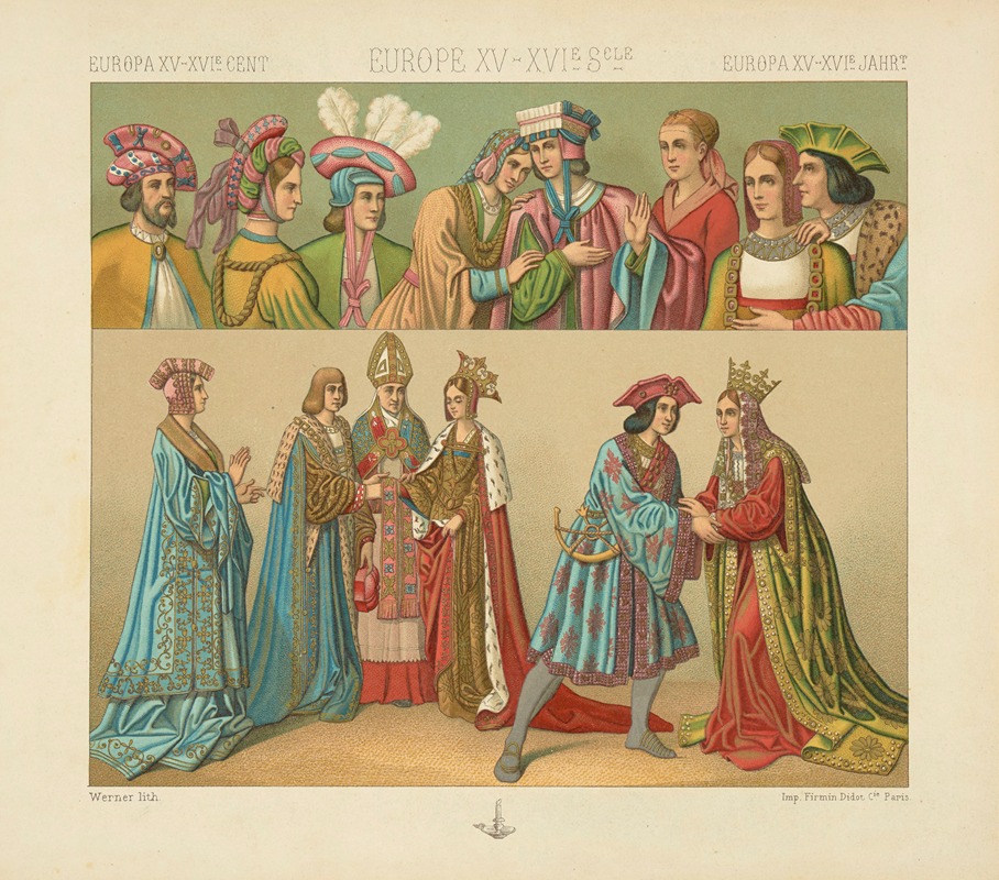 Auguste Racinet - Costumes civils de la fin du XVe siecle