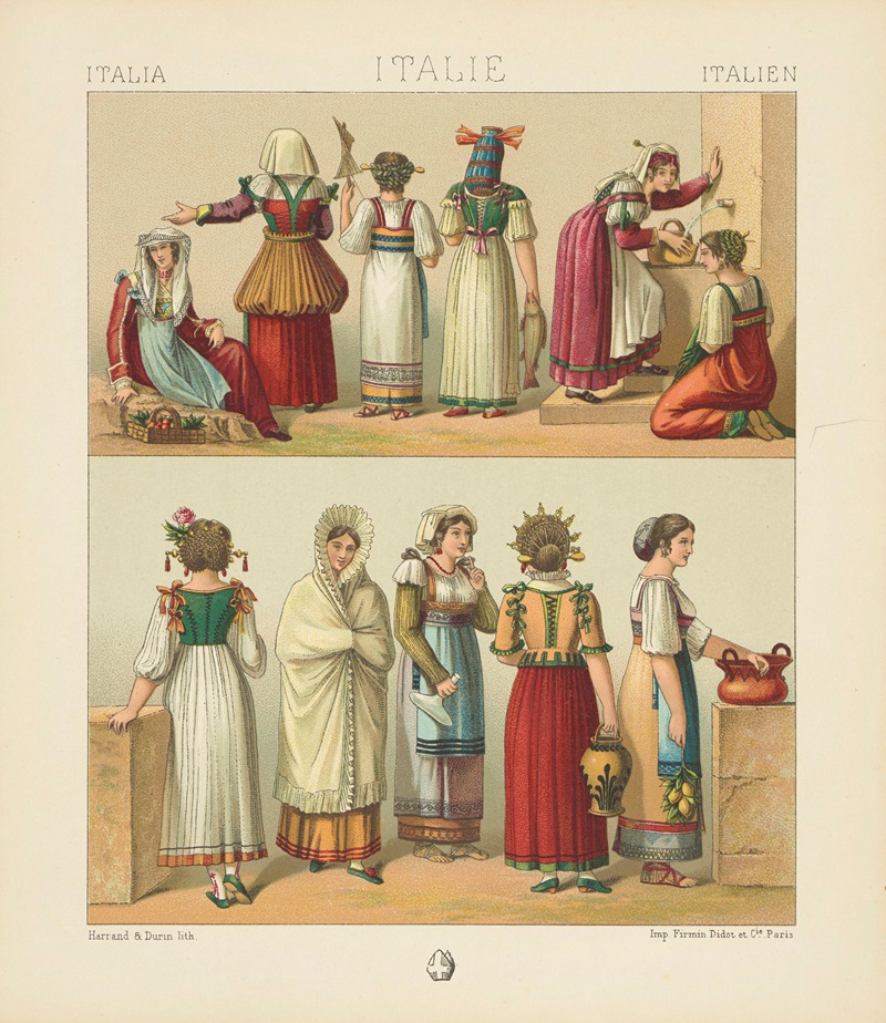 Auguste Racinet - Costumes de femmes du peuple