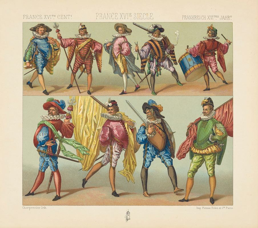 Auguste Racinet - Costumes de l’infanterie sous Henri III
