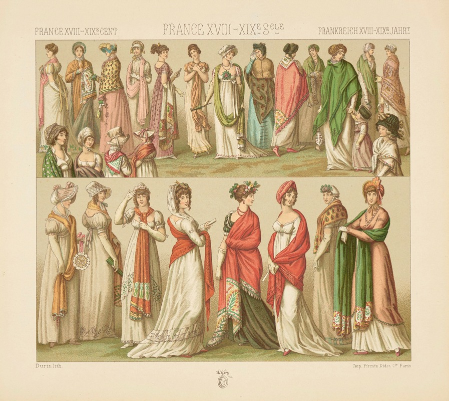 Auguste Racinet - Costumes feminins – le chale
