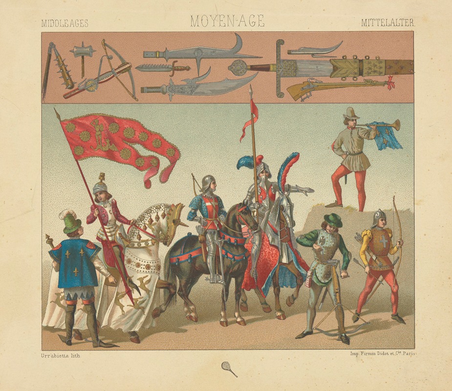 Auguste Racinet - Costumes militaires 1439-1450 – armes