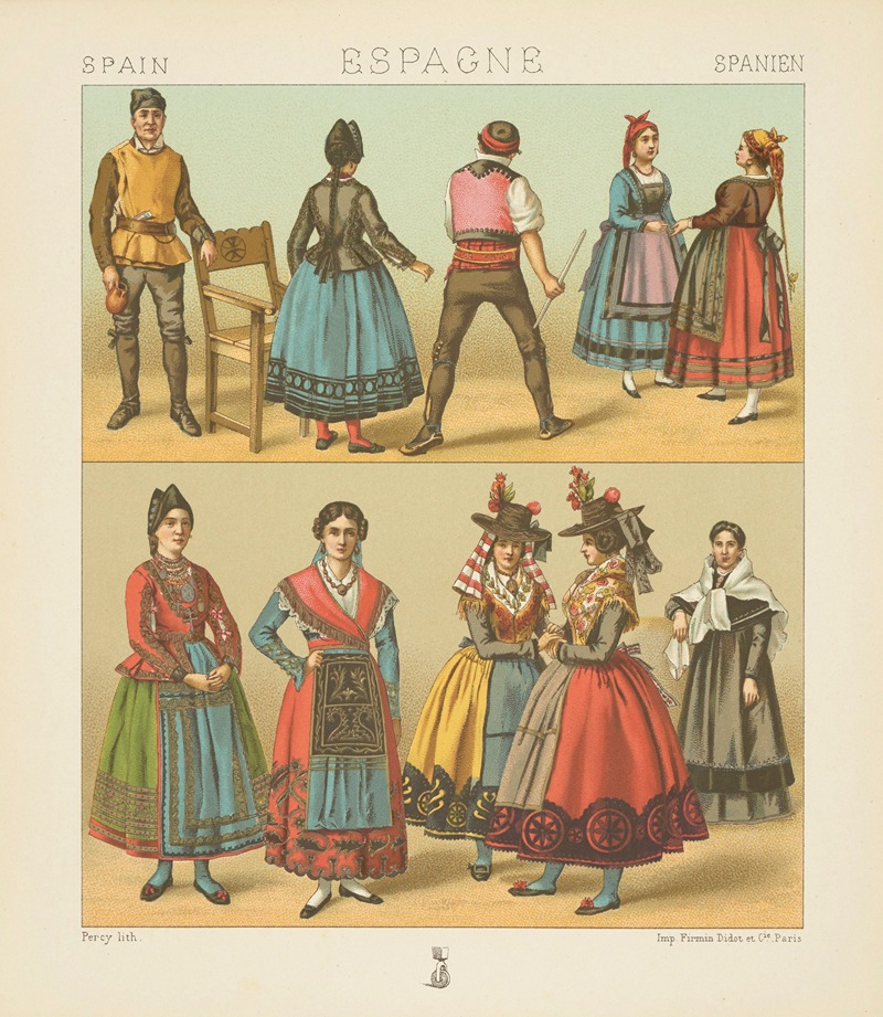 Auguste Racinet - Costumes populaires – Vieille Castille, Royaume de Leon