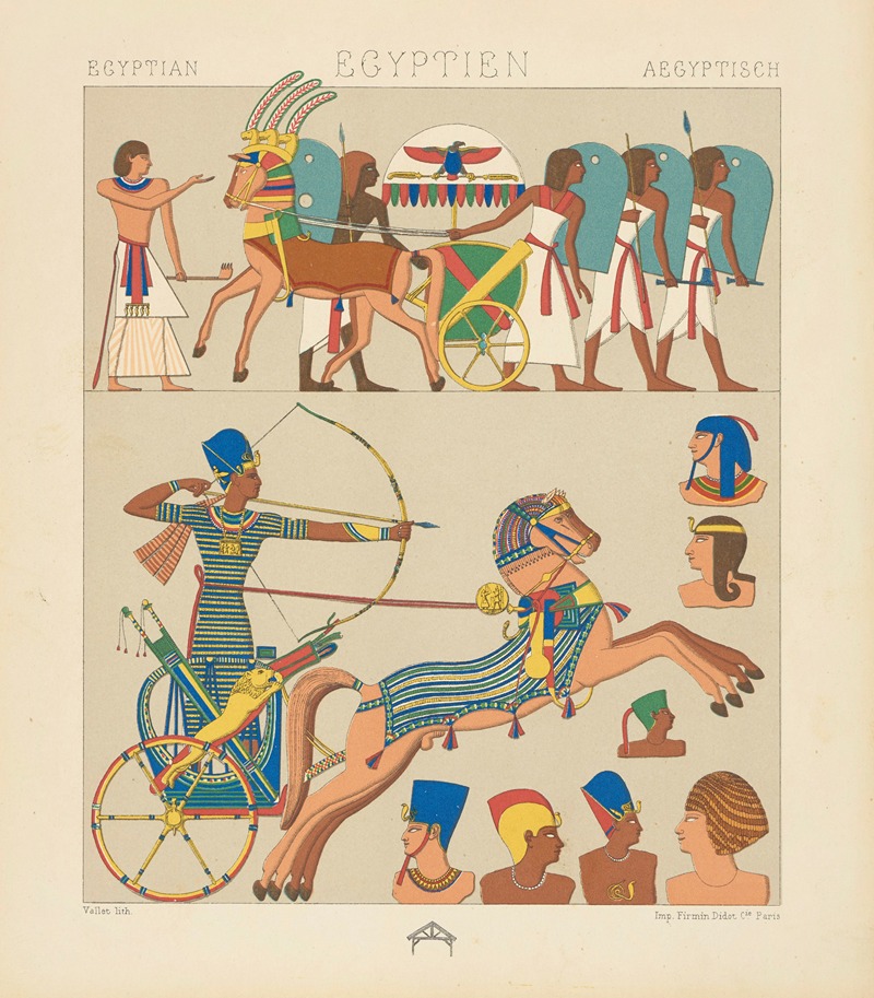 Auguste Racinet - Équipements militaires, coiffures et costumes divers