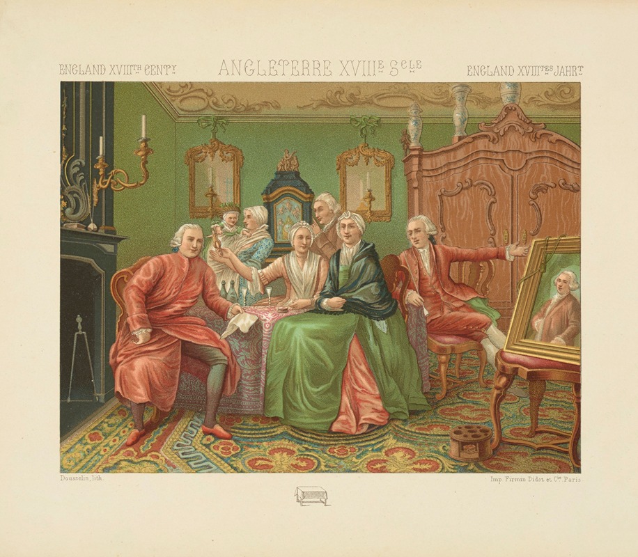 Auguste Racinet - Famille bourgeoise dans son interieur – XVIIIe siecle