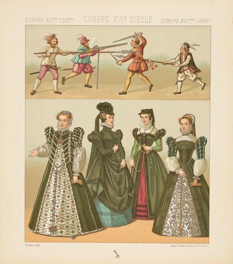 Auguste Racinet - France – costumes feminins – artisans et soldats