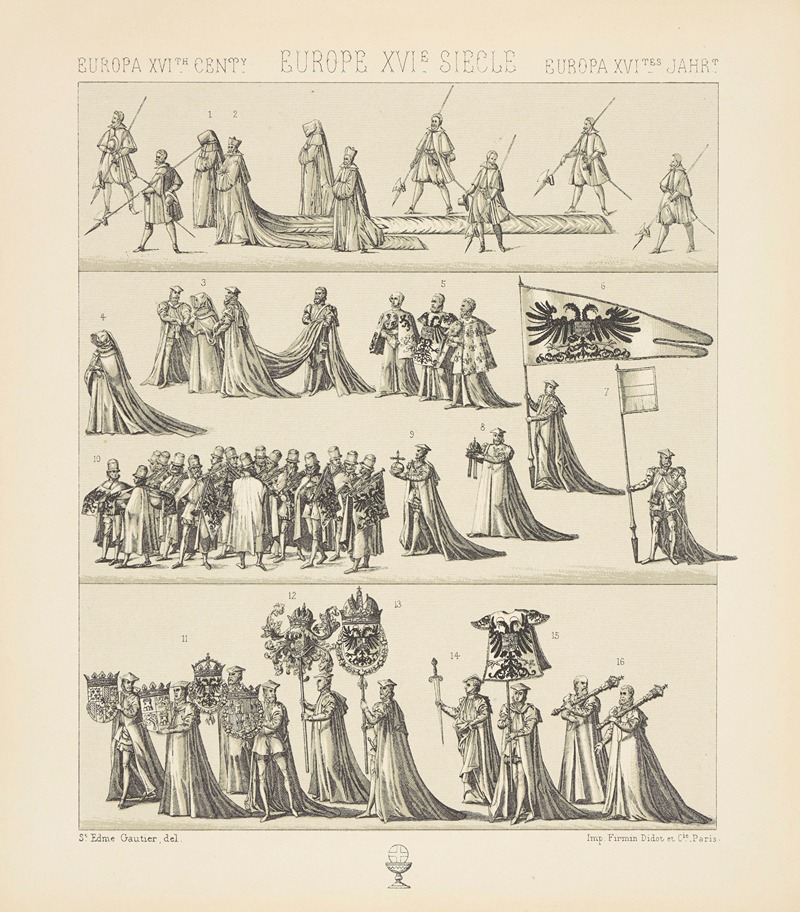 Auguste Racinet - Funerailles d’un prince chevalier catholique