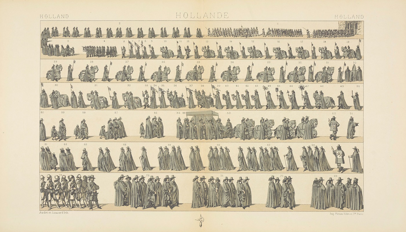 Auguste Racinet - Funerailles d’un prince-chevalier – XVIIe siecle