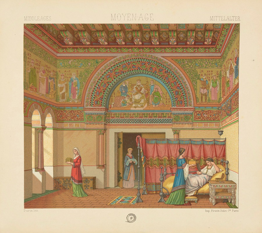 Auguste Racinet - Interieur de l’habitation seigneuriale – restauration