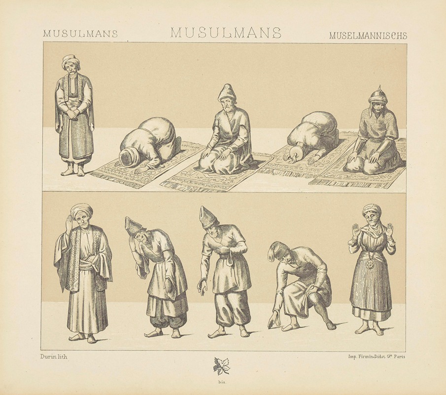 Auguste Racinet - La prière musulmane et le salut oriental