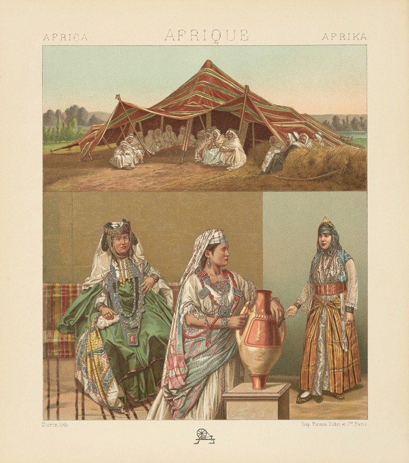 Auguste Racinet - La tente arabe, les nomades et les sédentaires, costumes féminins de l’Algérie