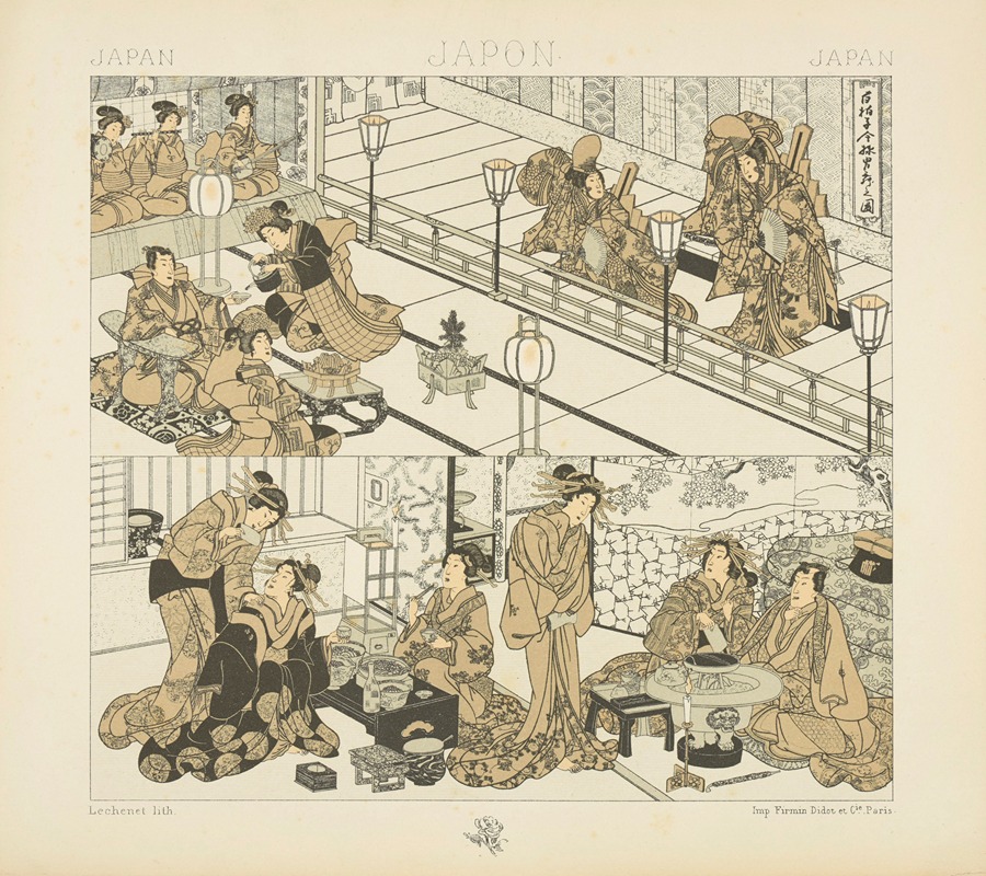 Auguste Racinet - Le Japonais en famille