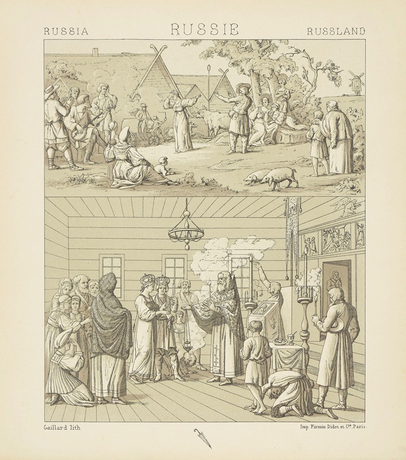 Auguste Racinet - Le mariage Slave ; la danse russe