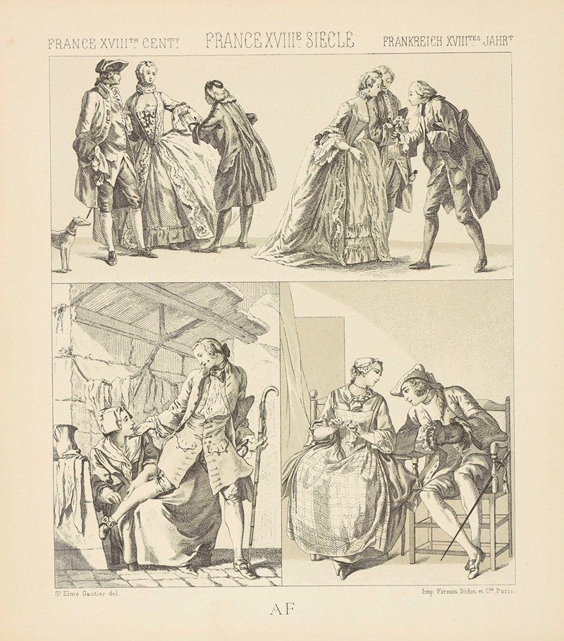 Auguste Racinet - Le monde elegant , les filles du peuple