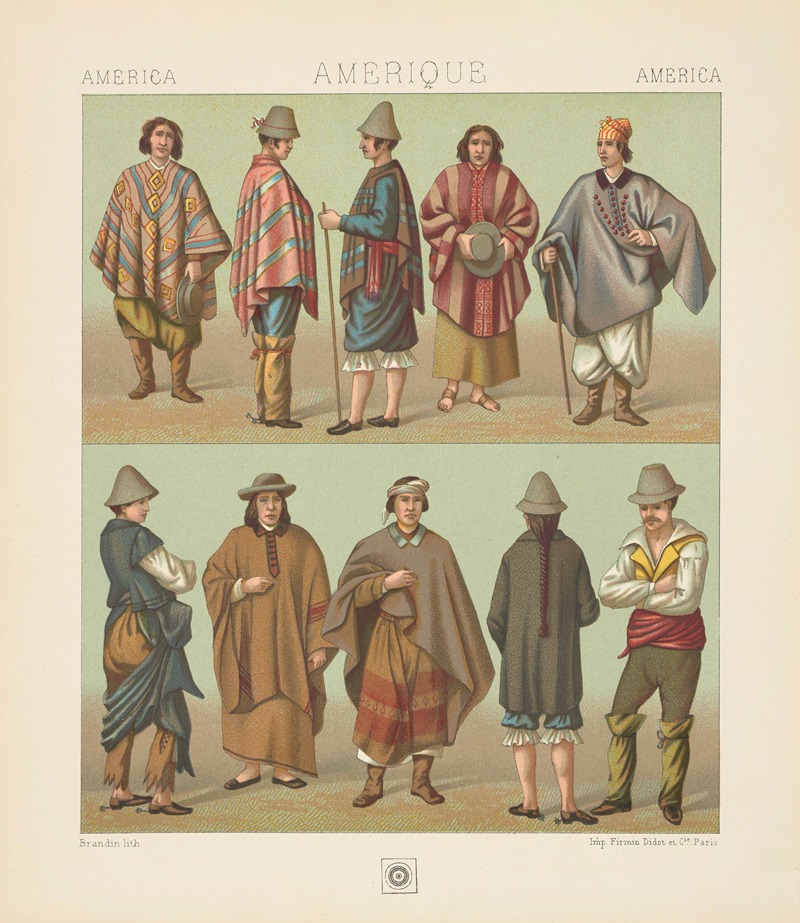 Auguste Racinet - Les Chiliens; costumes populaires