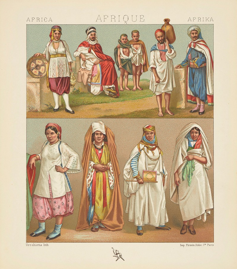 Auguste Racinet - Les populations Barbareques; costumes de l’Algérie et de la Tunisie