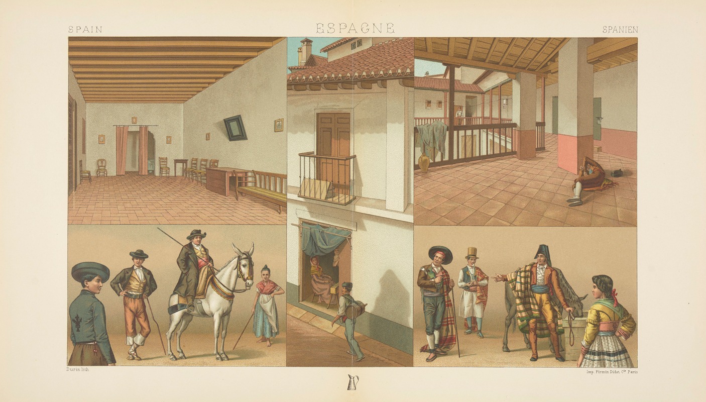 Auguste Racinet - L’habitation andalouse, type de la maison bourgeoise
