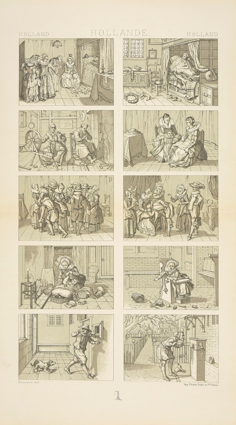 Auguste Racinet - L’interieur de la maison, costumes, jeux, coutumes – premiere partie du XVIIe siecle
