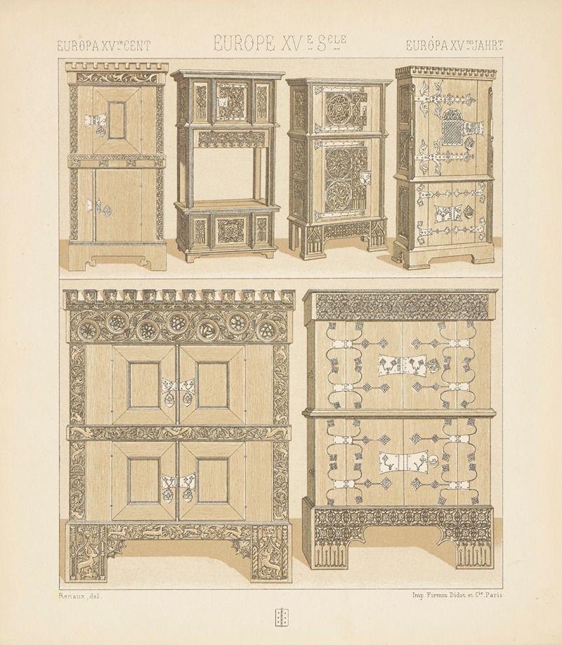 Auguste Racinet - Mobilier d’apparat – armoires – coffres-forts, credences