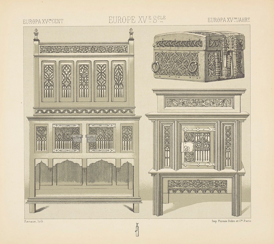 Auguste Racinet - Mobilier d’apparat – credences, coffres