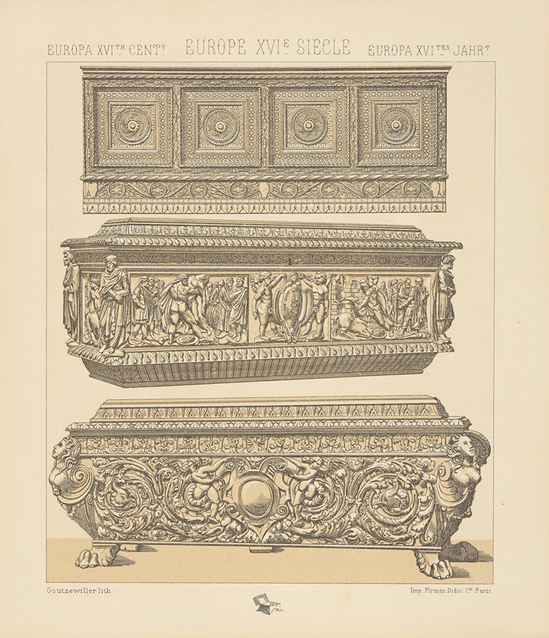 Auguste Racinet - Objets mobiliers – bahuts, coffres de mariage