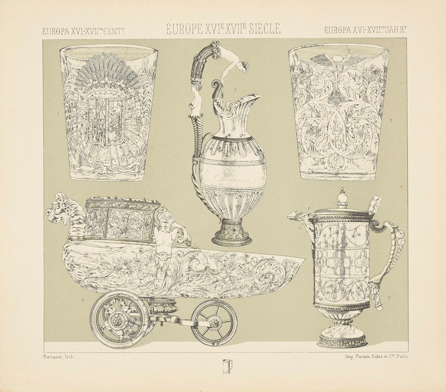 Auguste Racinet - Objets mobiliers, verreries