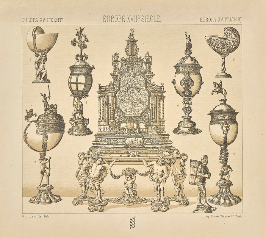 Auguste Racinet - Orfevrerie Allemande – objets decoratifs et usuels