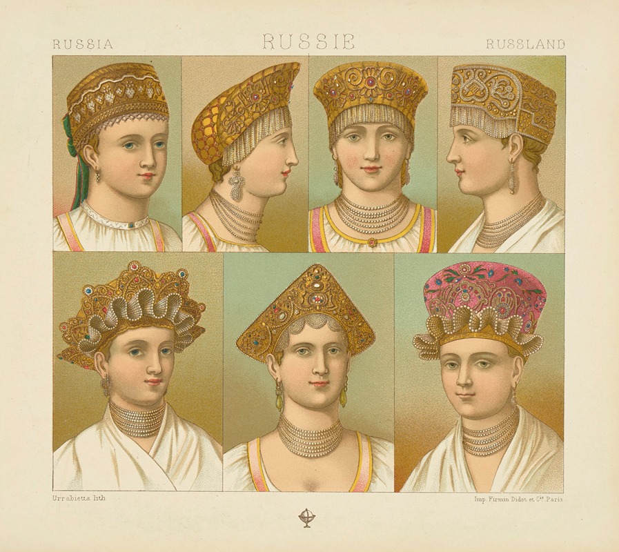Auguste Racinet - Perures de tete des femmes du peuple