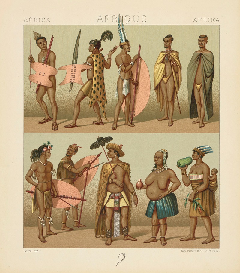 Auguste Racinet - Régions australes;  les Cafres