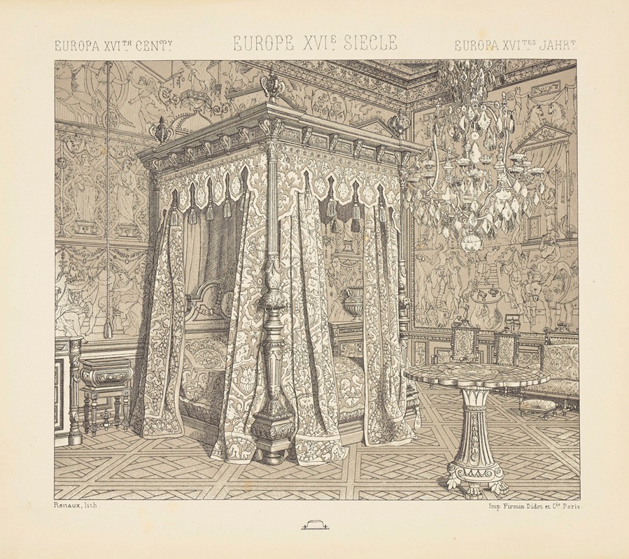 Auguste Racinet - Type de decoration interieure – le lit de la parade