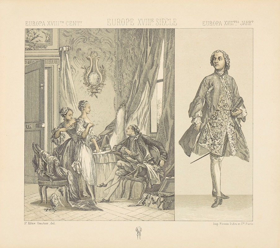 Auguste Racinet - Un cabinet de toilette vers 1760 – le maintien