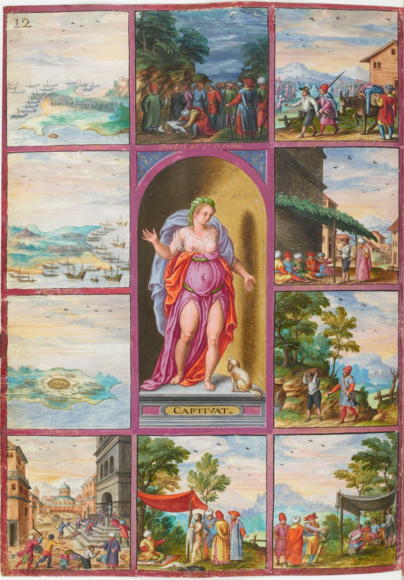 Anonymous - Personnification de la confiance en Dieu et de la reconnaissance, entourée de dix tableaux