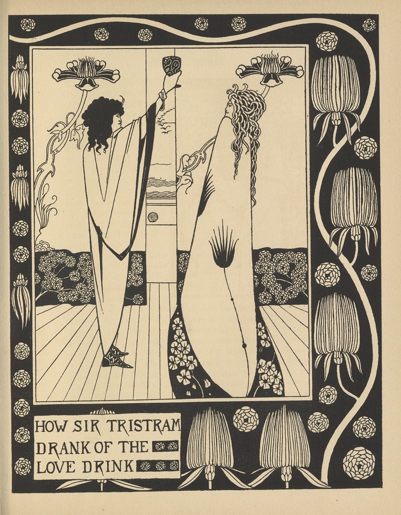 Aubrey Vincent Beardsley - How Sir Tristram drank the love drink