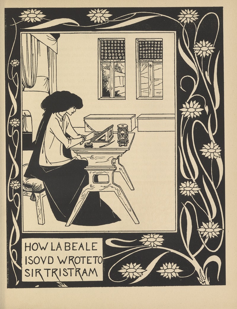 Aubrey Vincent Beardsley - How La Beale Isoud wrote to Sir Tristram