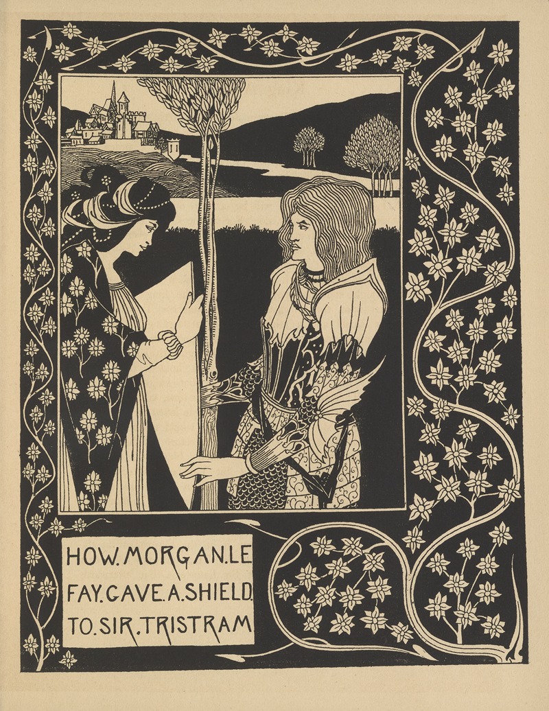 Aubrey Vincent Beardsley - How Morgan Le Fay gave a shield To Sir Tristram