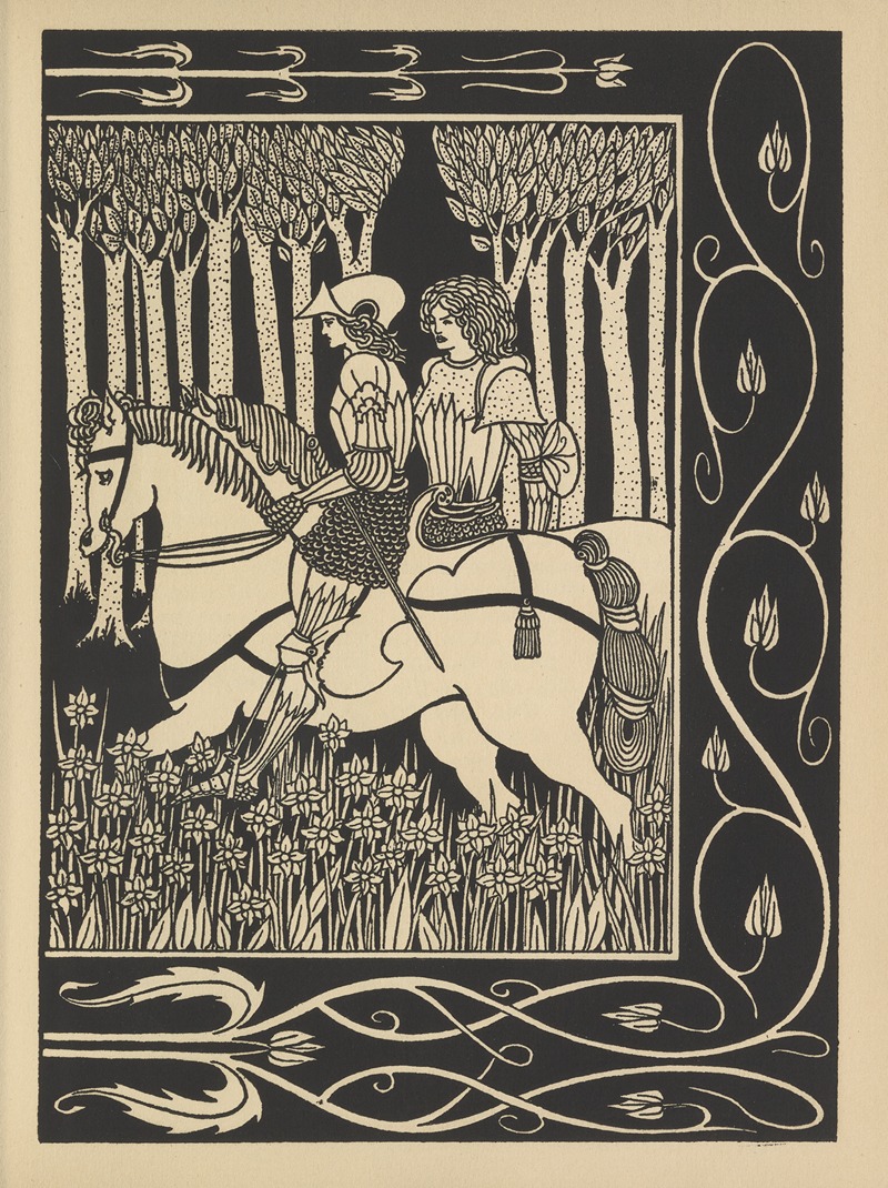 Aubrey Vincent Beardsley - How King Mark and Sir Dinadan heard Sir Palomides making great sorrow and mourning for La Beale Isoud